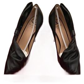 Valentino Garavani Black Leather Bow Heels Black