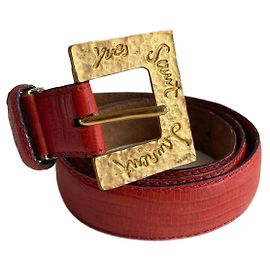 Yves Saint Laurent Cinto de couro com fivela YSL Vermelho