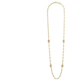 Chanel-1985 colar longo CC-Dourado