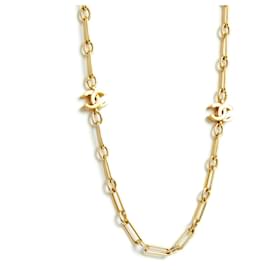 Chanel-1985 collar largo CC-Dorado