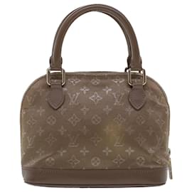 Louis Vuitton-LOUIS VUITTON Monogram Satin Little Alma Hand Bag Gray M92147 LV Auth 42229-Grey