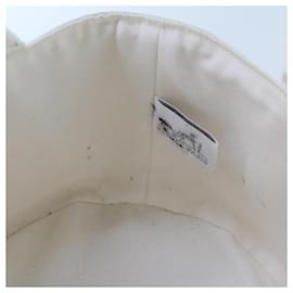 Hermès-HERMES Hand Bag Canvas White Auth bs5448-White