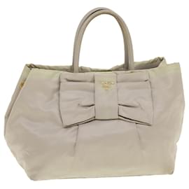 Prada-PRADA Hand Bag Nylon Beige Auth bs5442-Beige