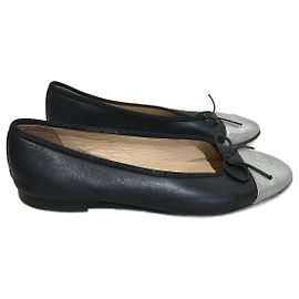 CHANEL Bailarinas T.UE 36 cuero Negro