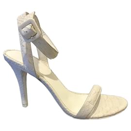 Alexander Wang "Antonia" Glacier White, Leather Sandals Python effect White