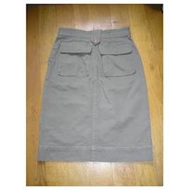 Isabel Marant Etoile-Khaki cotton skirt, taille 38.-Khaki