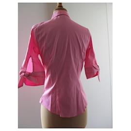 Tara Jarmon-Camisa de algodón rosa, taille 38.-Rosa