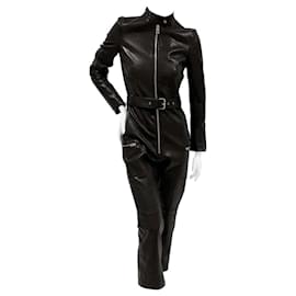 Christian Dior-9K$ nouvelle combinaison en cuir-Noir