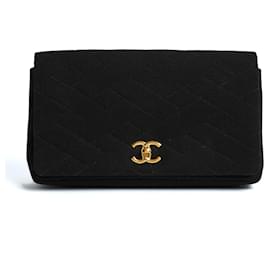 Chanel-TIMELESS CLASSIC BLACK JERSEY CLUTCH-Black