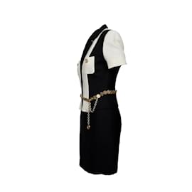 Moschino-Moschino Cheap and Chic Ensemble veste et jupe avec ceinture à pièces-Blanc