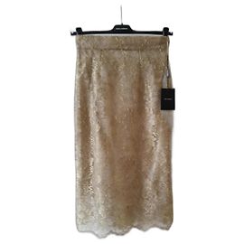 Dolce & Gabbana DOLCE&GABBANA SAIA LÁPIS DE RENDA DOURADA Dourado
