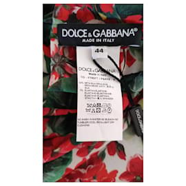 Dolce & Gabbana-DOLCE&GABBANA TOP EN CHARMEUSE EN CHIFFON DRAPÉ-Multicolore