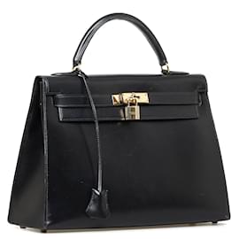 Hermès-Hermes Black Box Calf Kelly 32-Black