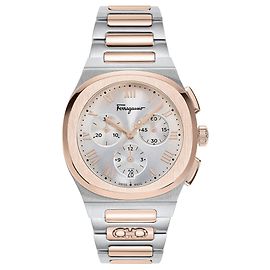 Salvatore Ferragamo Ferragamo Elliptical Chronograph Watch Metallic