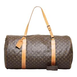 Louis Vuitton-LOUIS VUITTON Monogram Sac Polochon 65 Bolso De Viaje Bandouliere De Lona M41222 en buen estado-Castaño