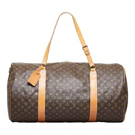 Louis Vuitton-LOUIS VUITTON Monogram Sac Polochon 65 Bolso De Viaje Bandouliere De Lona M41222 en buen estado-Castaño