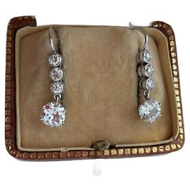 Autre Marque Pendientes de diamantes y oro blanco 18K Blanco