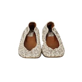 Lanvin-Ballerines en peau de serpent Lanvin-Blanc