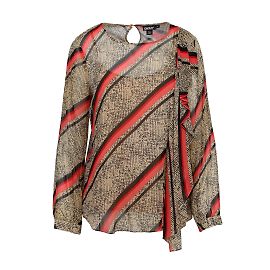 DKNY bedruckte Bluse mit Rüschen Mehrfarben