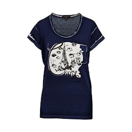 Louis Vuitton-Louis Vuitton Cruise Printed Cotton T-shirt-Blue