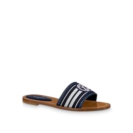 Sold at Auction: LOUIS VUITTON NAVY MONOGRAM SANDALS 40