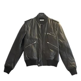 Yves Saint Laurent-YVES SAINT LAURENT  Jackets IT 42 Leather-Black
