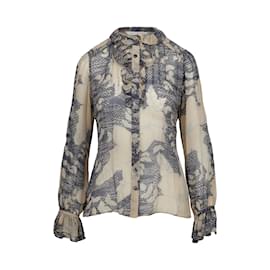 Diane Von Furstenberg-Diane Von Furstenberg Ruffle Collared Printed Blouse-Multiple colors