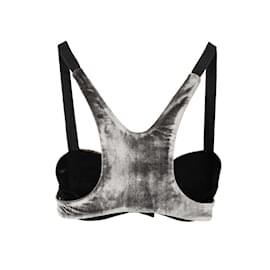 Autre Marque-6267 Velvet Bralette Top -Grey