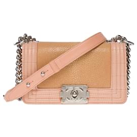 Chanel-borsa a spalla bimbo mini in zigrino rosa 101200-Rosa