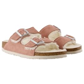 Birkenstock-Arizona Shearling Sandals - Birkenstock - Wool - Pink Clay-Pink
