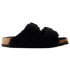 Arizona BB Shearling Teddy Sandals - Birkenstock - Wool - Black Black
