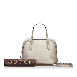 Gucci-Leather Mini Dome Shoulder Bag 341504-Golden