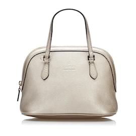 Gucci-Leather Mini Dome Shoulder Bag 341504-Golden