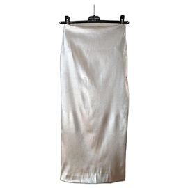 Dolce & Gabbana DOLCE&GABBANA BESCHICHTETER STRETCH-JERSEY-ROCK Silber