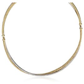 David Yurman Crossover-Diamant-Halskette in 18K 2 Ton Gold 0.60 ctw Golden Metallisch