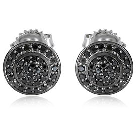 Brincos David Yurman Cerise Black Diamond em prata de lei 0.33 ctw Prata Metálico