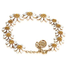 Dolce & Gabbana-Dolce & Gabbana Crystal Daisy Gold Tone Necklace-Golden,Metallic