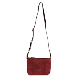 Saint Laurent-Saint Laurent Burgundy Suede & Leather All-over Monogram Bag-Black
