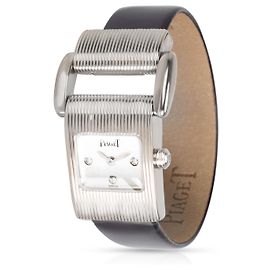 Piaget Miss Protocole 5221 Damenuhr In 18Weißgold Silber Metallisch