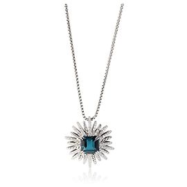 Collar de diamantes con topacio azul Starburst de David Yurman en plata de ley Plata Metálico