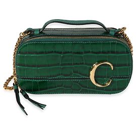 Chloé Bolso mini Vanity C verde con relieve de cocodrilo de Chloe Woodsy Verde