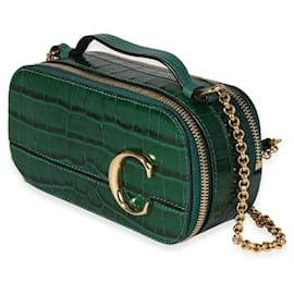 Chloe Chloe C Croc Embossed Mini Vanity ChainShoulder Bag