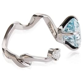 Dior-Dior Diorama Precieuse Diamond Aquamarine Ring in 18k White Gold D VS1 0.33 ctw-Silvery,Metallic