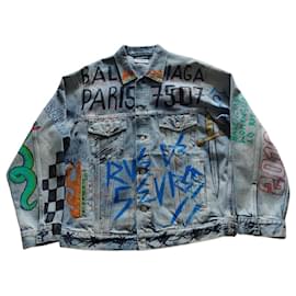 Balenciaga-Balenciaga Graffiti Denim Jacket-Other