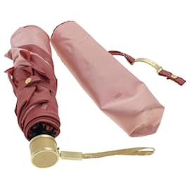 Céline-Guarda-chuva dobrável de lona macadame CELINE Nylon rosa original9495-Rosa