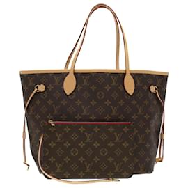 Louis Vuitton-LOUIS VUITTON Monogram Neverfull MM Tote Bag Red M41177 LV Auth S439a-Red,Monogram