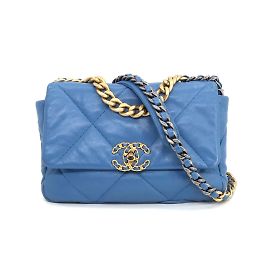 Chanel 19 Flap Bag Quilted Leather Medium Blue