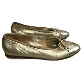 CHANEL Ballerinas T.EU 37 Rindsleder Golden