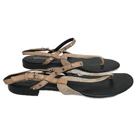 BALENCIAGA Sandals T.EU 38 Leather Beige