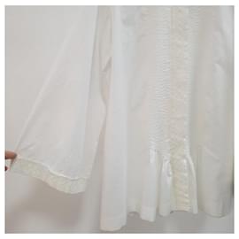 Chanel-Chanel blusa de algodón blanco Sz.36-Blanco